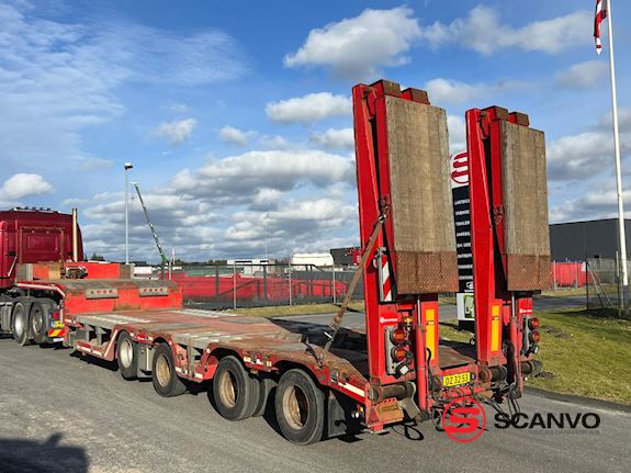 Kel-Berg 13,5 mtr maskin/ blokvogns trailer + udtræk - dobbelt ramper Udtrækkelig - 1