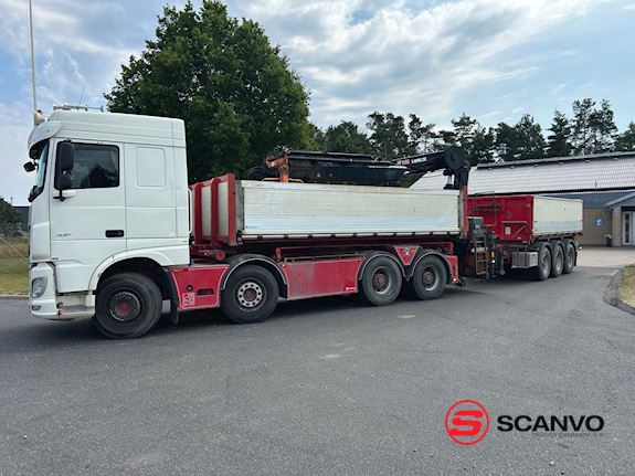 DAF XF 530 8x4 FAD +  Hiab X-Hipro 232 E-5 kran Abroller/Kran - 1